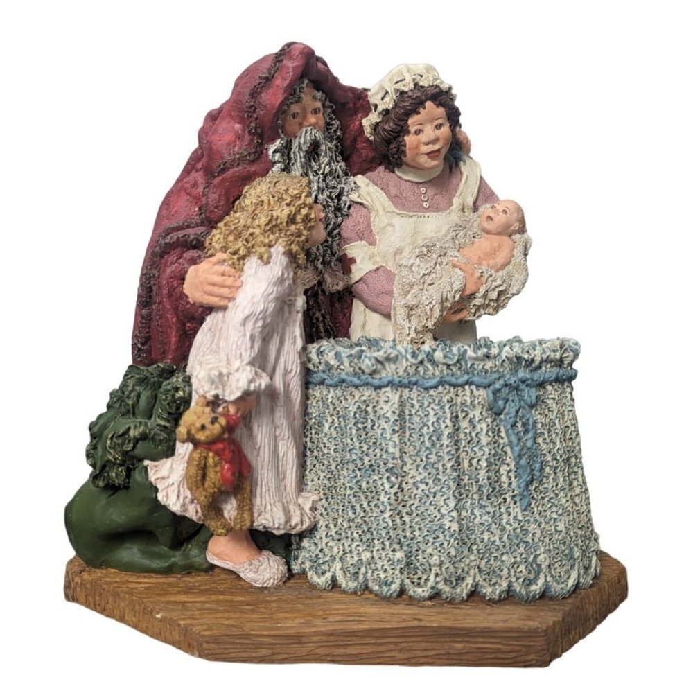 Vintage June McKenna Santa Girl & Nurse With Baby Welcome to The World 1993